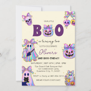 Pastel Halloween Girl Birthday Invitation, Spooky  Invitation