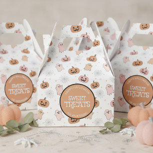 Pastel Halloween Pumpkins Ghosts Pattern ID1326 Favour Box