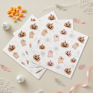 Pastel Halloween Pumpkins Ghosts Pattern ID1326 Napkin
