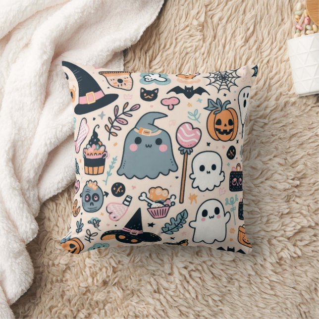 Pastel Halloween Spooky Pattern - Cute Cushion (Blanket)