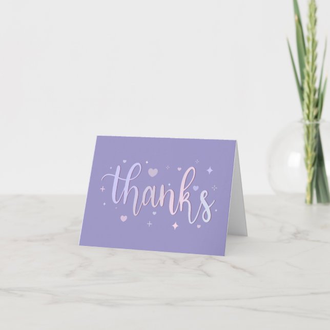 Pastel Hand-Lettered Folded Thank You Card (Front)