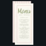 Pastel Handwriting Typography Retro Wedding Menu<br><div class="desc">, .</div>