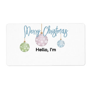 Pastel Hanging Christmas Ornaments Paper Name Tag