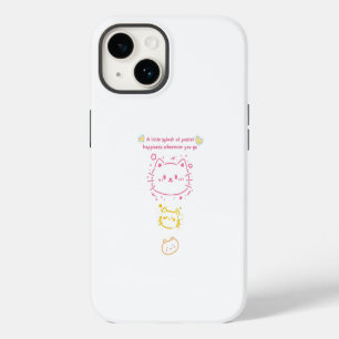 Pastel Happiness Cute Cats Doodle Aesthetic Phone iPhone 14 Case