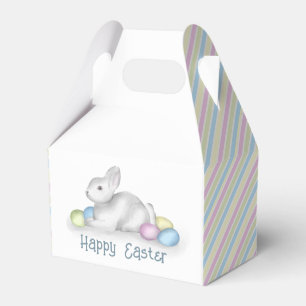 Pastel Happy Easter Bunny Simple Typography Favour Box
