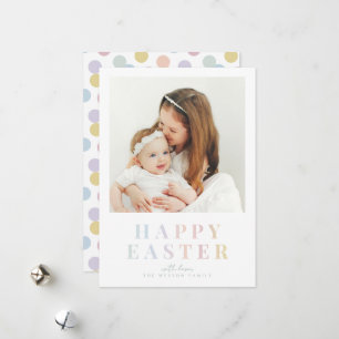 Pastel Happy Easter Family Photo Card