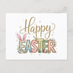 Pastel Happy Easter  Holiday Postcard