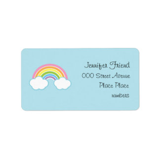 Pastel Happy Little Rainbow Label
