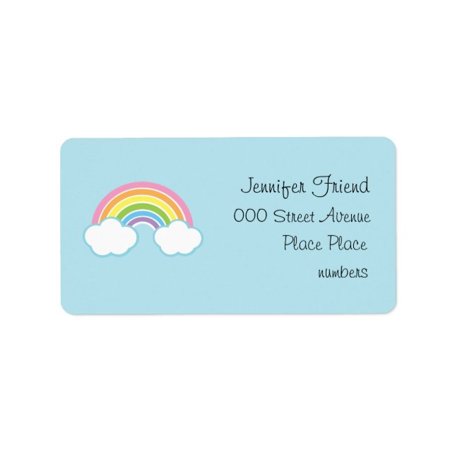 Pastel Happy Little Rainbow Label (Front)