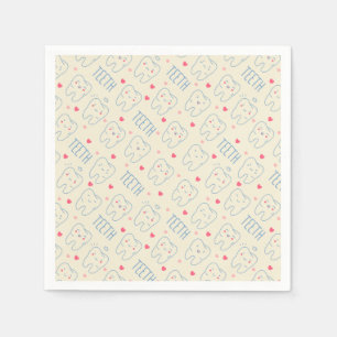 Pastel Happy Teeth Pattern Napkin