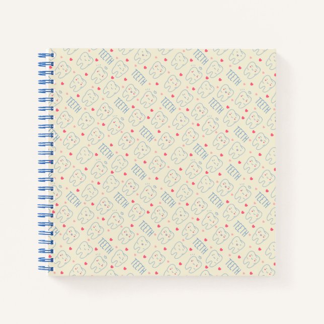Pastel Happy Teeth Pattern Notebook (Front)