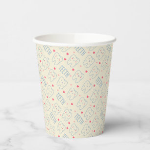 Pastel Happy Teeth Pattern Paper Cups