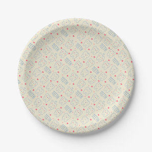 Pastel Happy Teeth Pattern Paper Plate