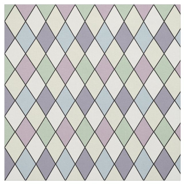 Pastel Harlequin Diamonds Fabric (Swatch)