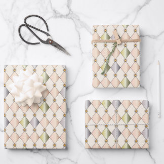 Pastel Harlequin Diamonds Wrapping Paper