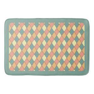 Pastel Harlequin Geometric Bathroom Decor Bath Mat