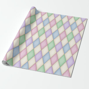 Pastel Harlequin Mediaeval Fairytale (medium scale Wrapping Paper