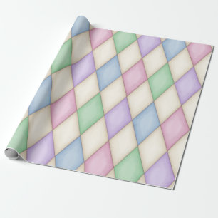 Pastel Harlequin Medieval Fairytale (large scale) Wrapping Paper