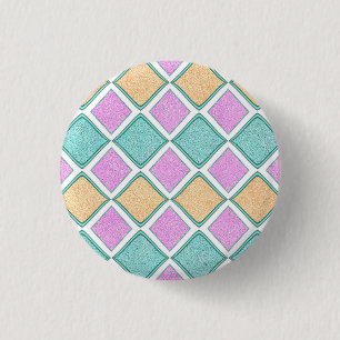 Pastel Harlequin Prism Diamond Pattern 3 Cm Round Badge