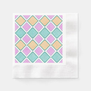 Pastel Harlequin Prism Diamond Pattern Napkin