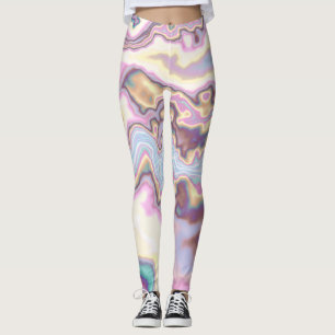 Pastel Harmony Marble Flow Leggings
