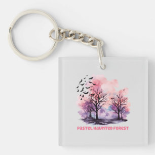 Pastel Haunted Forest – Spooky-Cute Pastel Purple Key Ring