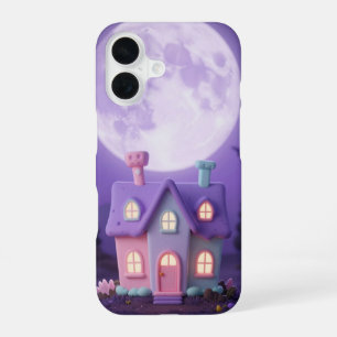 Pastel Haunted House Full Moon Phone Case
