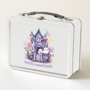 Pastel Hauntings – Cute Pastel Purple House Metal Lunch Box