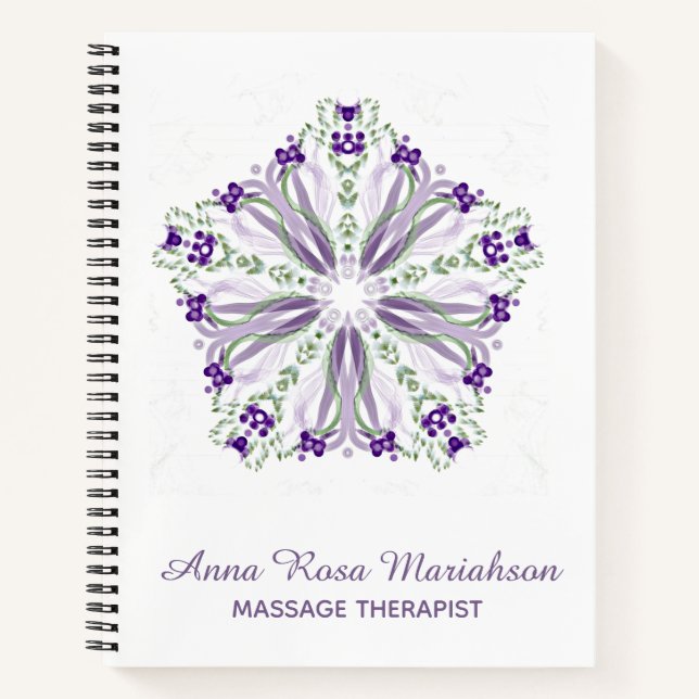 *~* Pastel Healer Star Purple Meditative Mandala Notebook (Front)