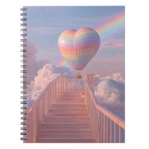 Pastel Heart Balloon Stairway Notebook
