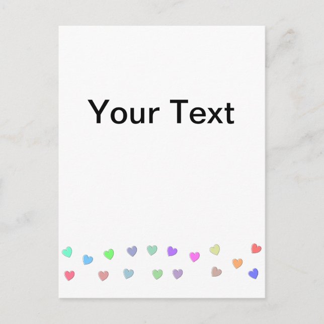Pastel Heart Shape Pattern  Postcard (Front)