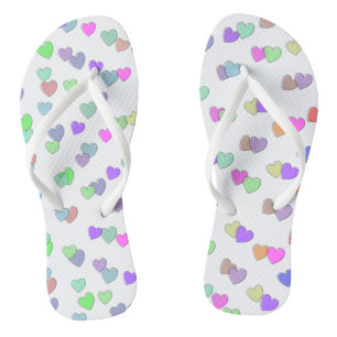 Pastel Heart Shape Pattern  Thongs