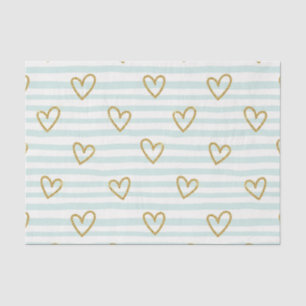 Pastel Heart Stripes Glitter Style Pattern (1) Tissue Paper