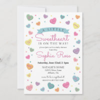 Pastel Heart Sweetheart February baby shower Girl