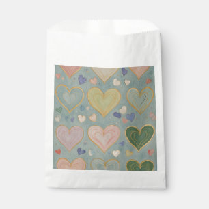 Pastel Heart Tapestry Favour Bag