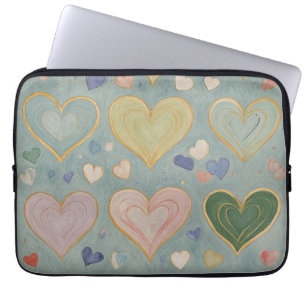 Pastel Heart Tapestry Laptop Sleeve