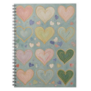 Pastel Heart Tapestry Notebook