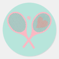 Pastel Heart Tennis Player Racquets Ball Design