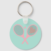 Pastel Heart Tennis Player Racquets Ball Design  