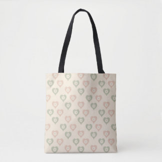 Pastel Heart Tote Bag – Cute Floral Pattern