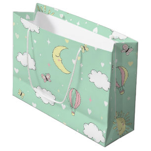 Pastel Hearts & Clouds Watercolor Dream (11) Large Gift Bag