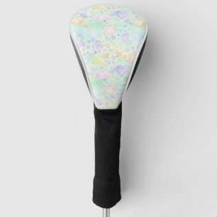 Pastel Hearts & Clouds Watercolor Dream (2) Golf Head Cover