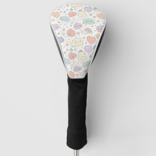 Pastel Hearts & Clouds Watercolor Dream (6) Golf Head Cover