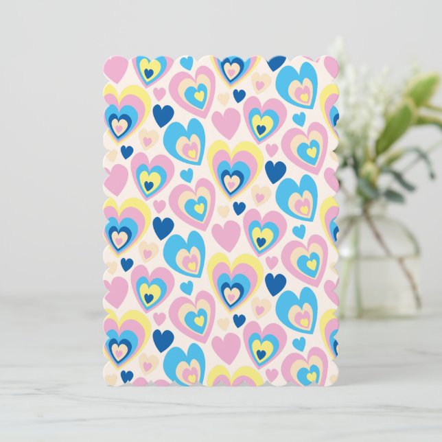 Pastel Hearts. Invitation (Standing Front)