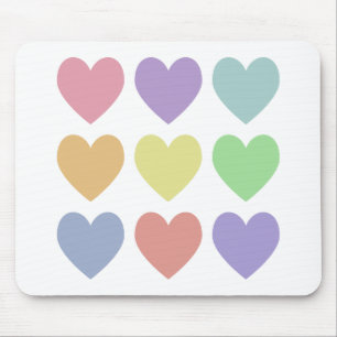 Pastel Hearts Mouse Pad