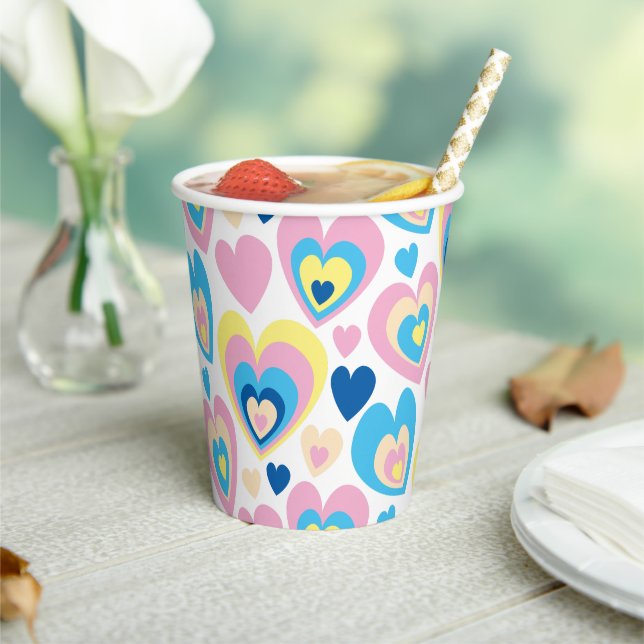 Pastel Hearts. Paper Cups (Insitu)
