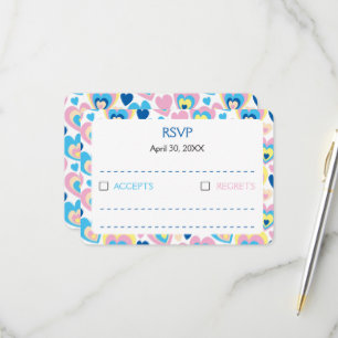 Pastel Hearts. RSVP Card