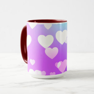 Pastel hearts two toned coffee & tea  mug
