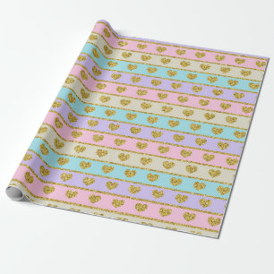 Pastel Hearts Wrapping Paper