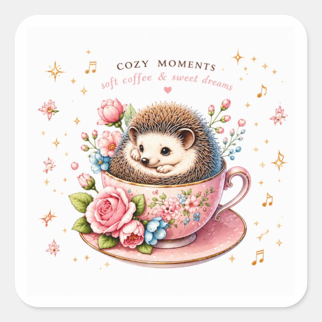 Pastel Hedgehog Sticker Pack (Front)